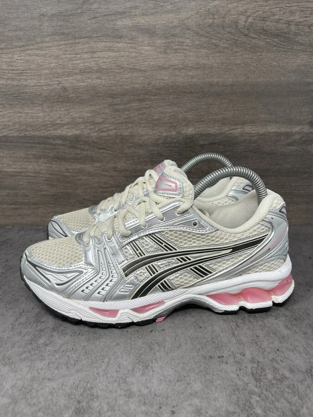 ASICS Gel Kayano 14 Kids Size 5 Womens 6.5 Cream Sweet Pink Silver Lot 1203A537